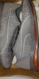 Puma Grey and Orange Sneakers